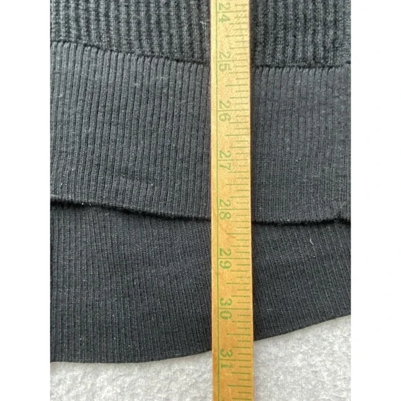 Eileen Fisher Sweater Womens Extra Large Black Merino Wool Ribbed Pullover Long - Picture 5 of 16